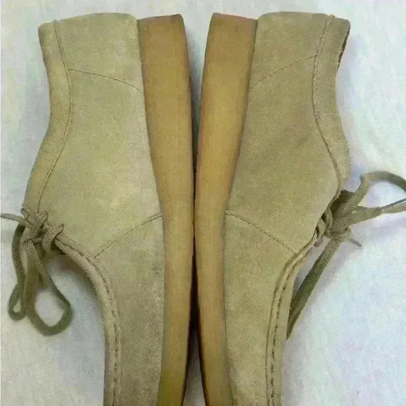 Clarks Padmora Women 9M Shoes Beige Suede Lace Up Comfort Oxford - Picture 8 of 12